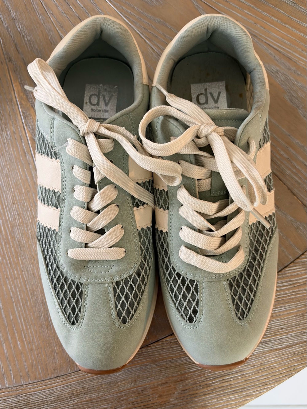 DV by Dolce Vita Sage Green and Cream Women's Sneakers